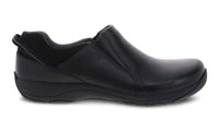 black leather slip on shoe