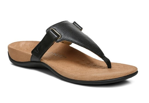 Wanda Black Leather Flip Flop