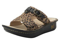 Leopard adjustable two strap sandal