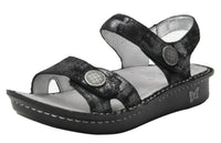 Adjustable ankle strap sandal black and silver (smolder)