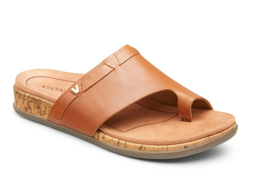 Tan Leather Toe Loop Sandal