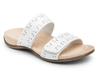 Vionic white leather 2 strap adjustable sandal