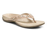 Light brown flip flop with rhinestones