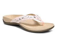 womens pink snake flip flop with rhinestones