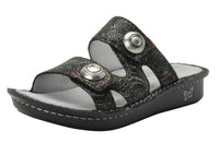 Adjustable sandal - black with metallic colorings